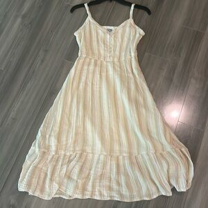 Aerie size, small - creamish colored dress with stripes